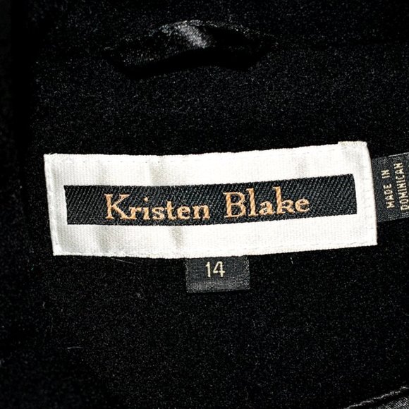 Kristen Blake Black Virgin Wool/Cashmere Blend Pleated Swing Coat - Picture 10 of 11